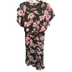International concepts black floral dress